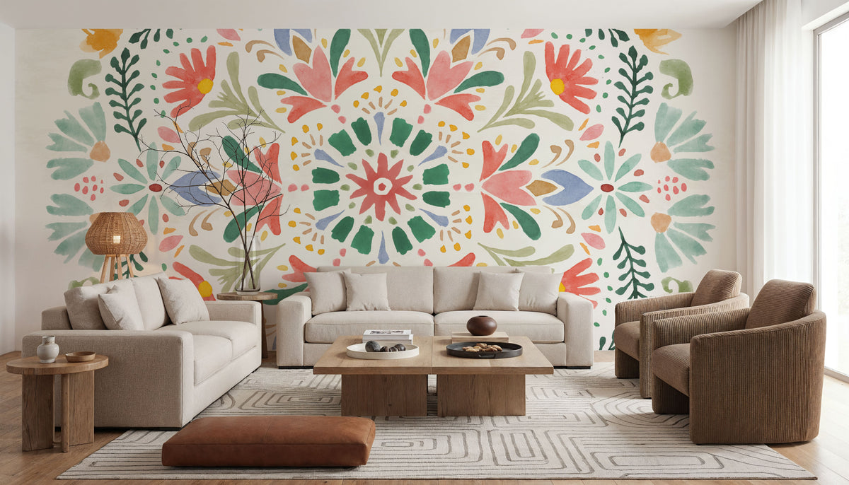 Wild Blooms VII Mural Wallpaper - Light Tone - room preview 06