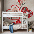 Love Hearts Mural Wallpaper - room preview 06