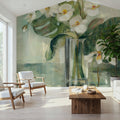 Silver Orchids II Mural Wallpaper - room preview 06