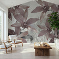Big Orchids Sepia Light Mural Wallpaper - room preview 06