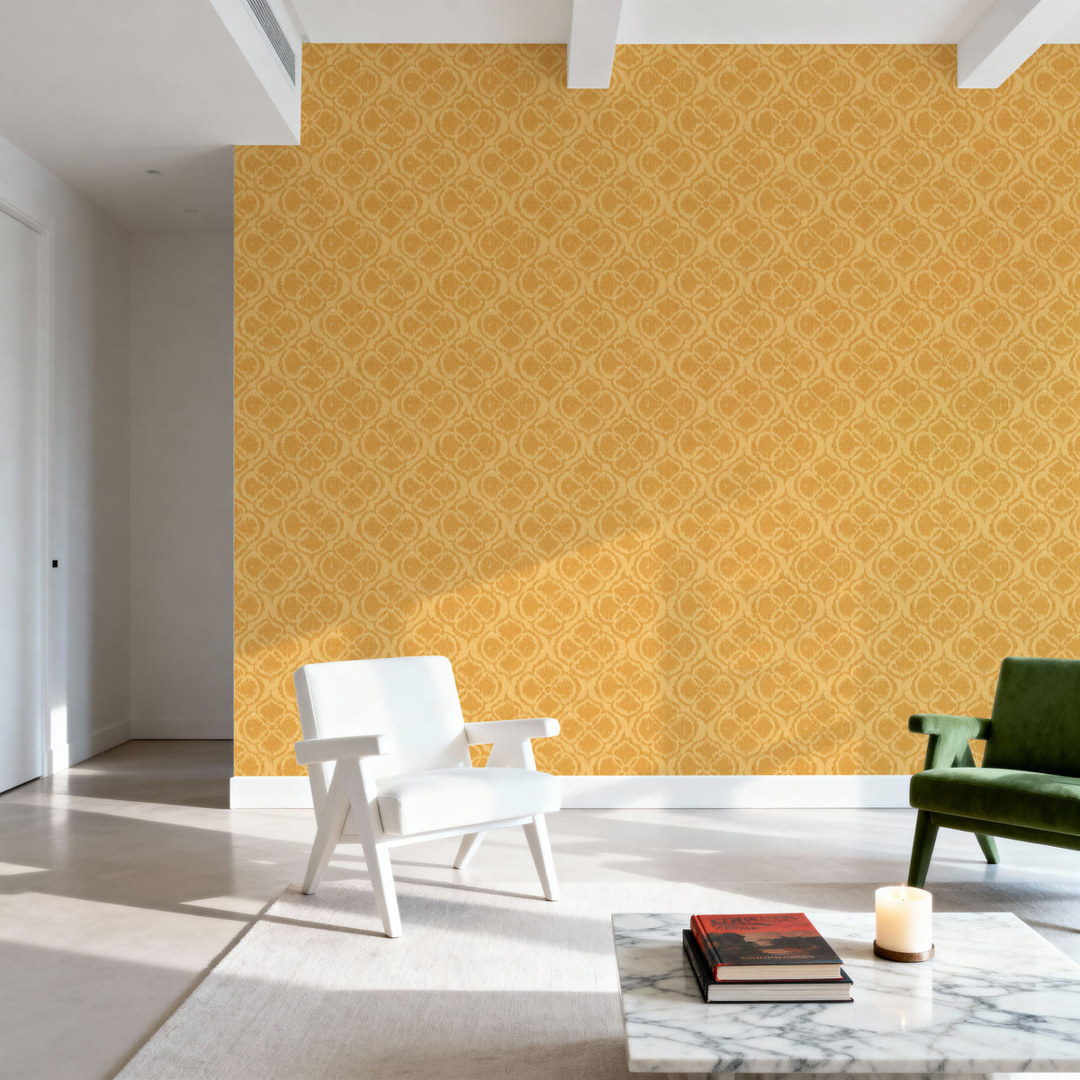 Harvest Slice Yellow Mural Wallpaper - room preview 06
