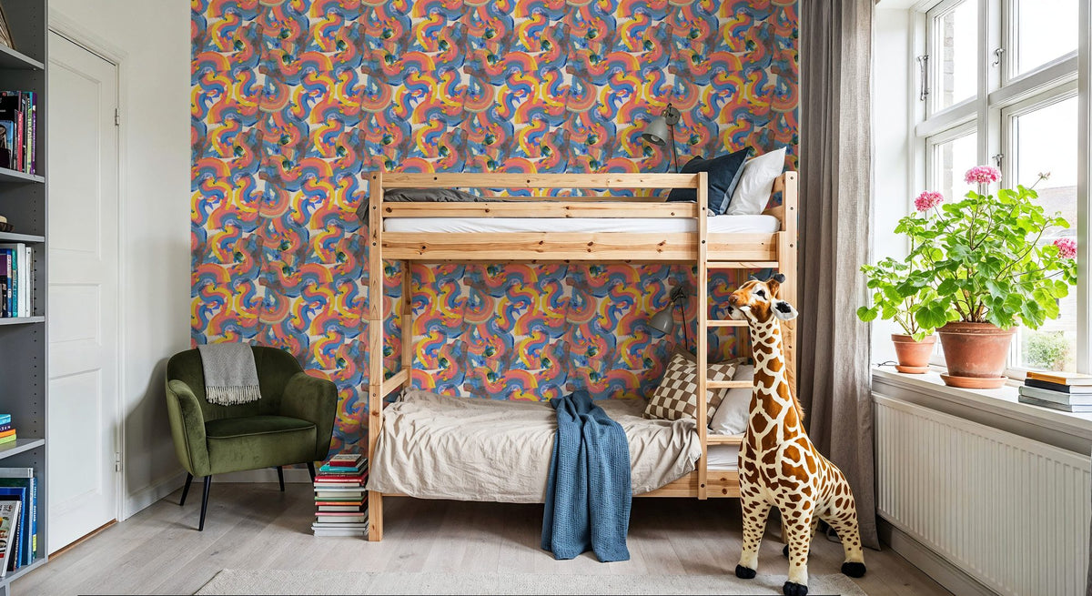 Rainbow Doodles Mural Wallpaper - room preview 06