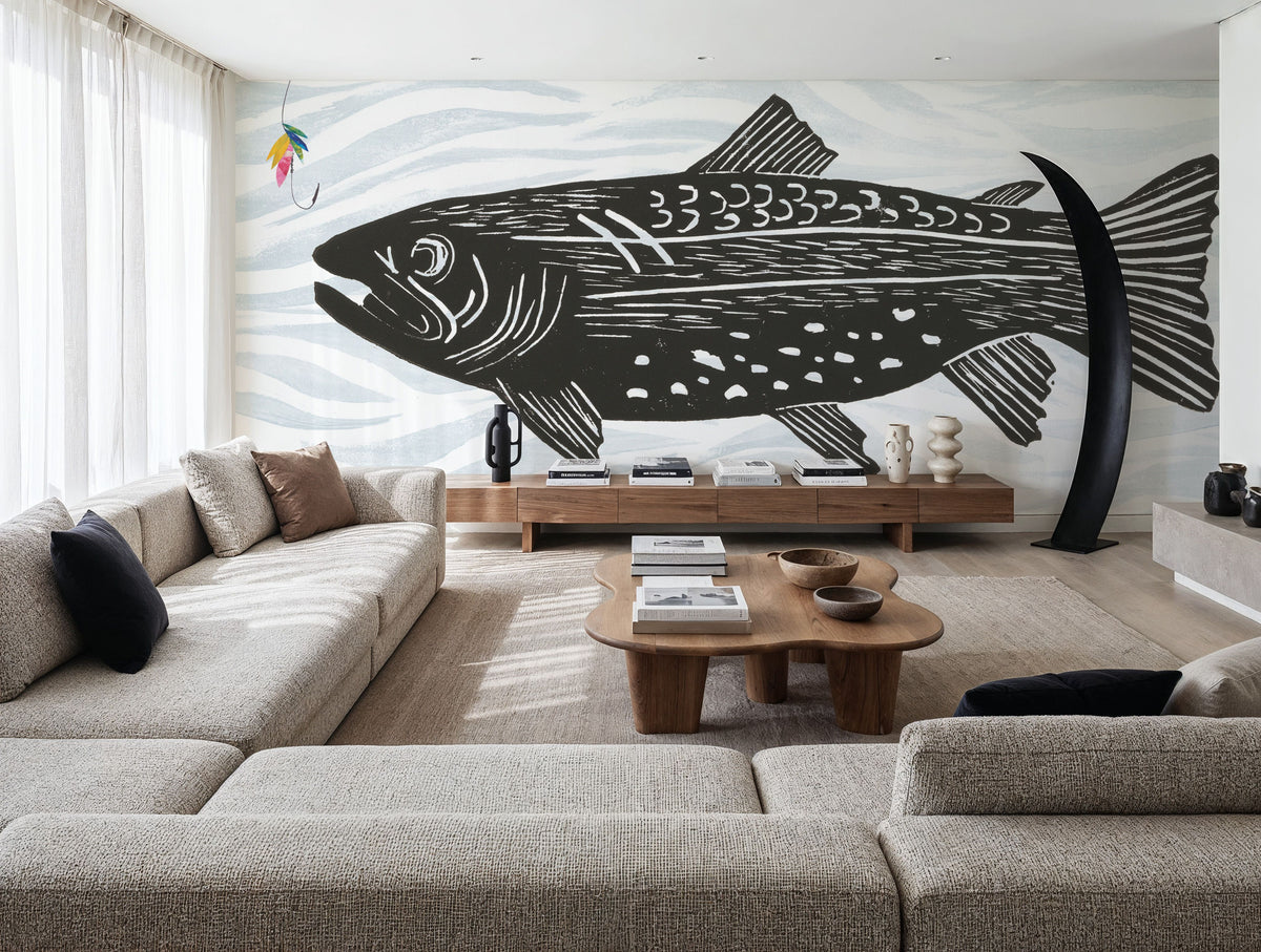 Fly Fishing I Mural Wallpaper - room preview 06
