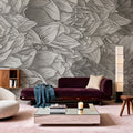 Chasing Dahlia Gray Mural Wallpaper - room preview 06