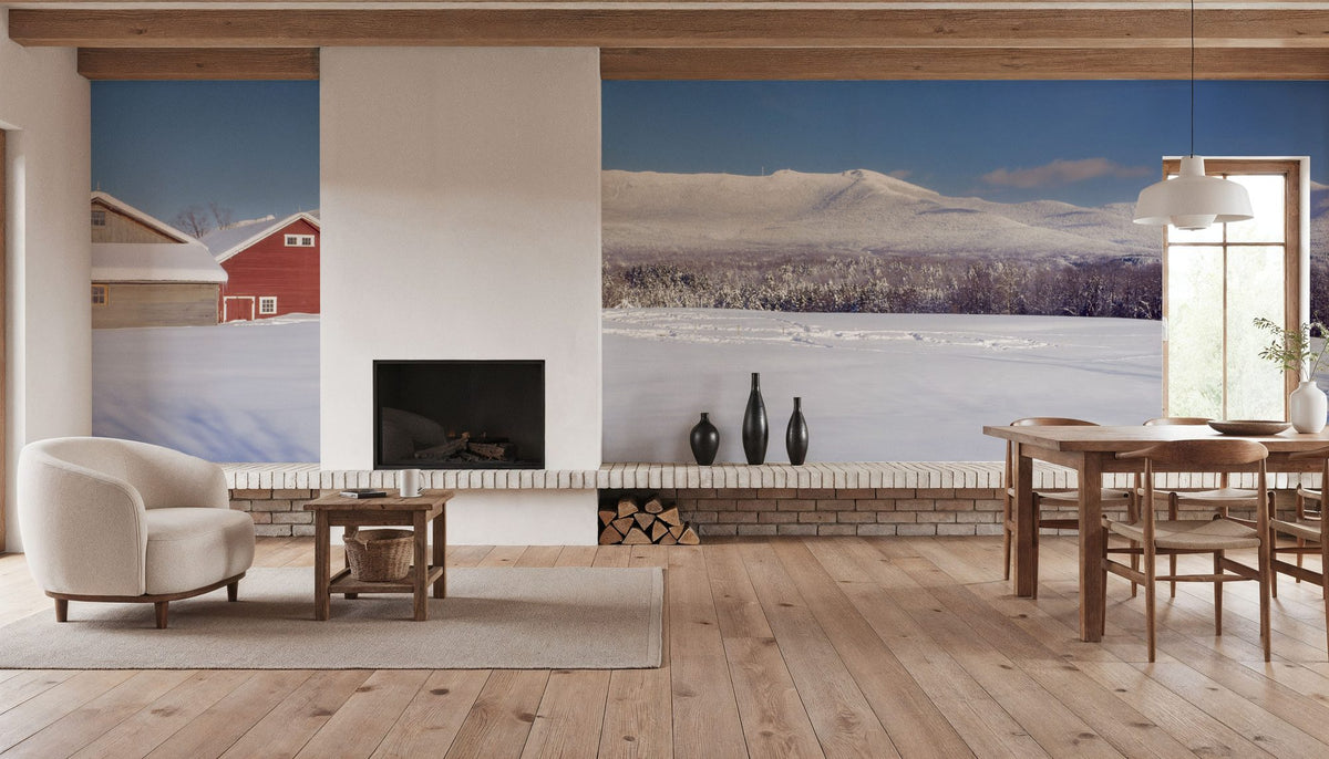 Snowy Mountain Ranch Mural Wallpaper - room preview 06