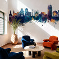 Minsk Belarus Skyline Blue & Bronze Mural Wallpaper - room preview 06