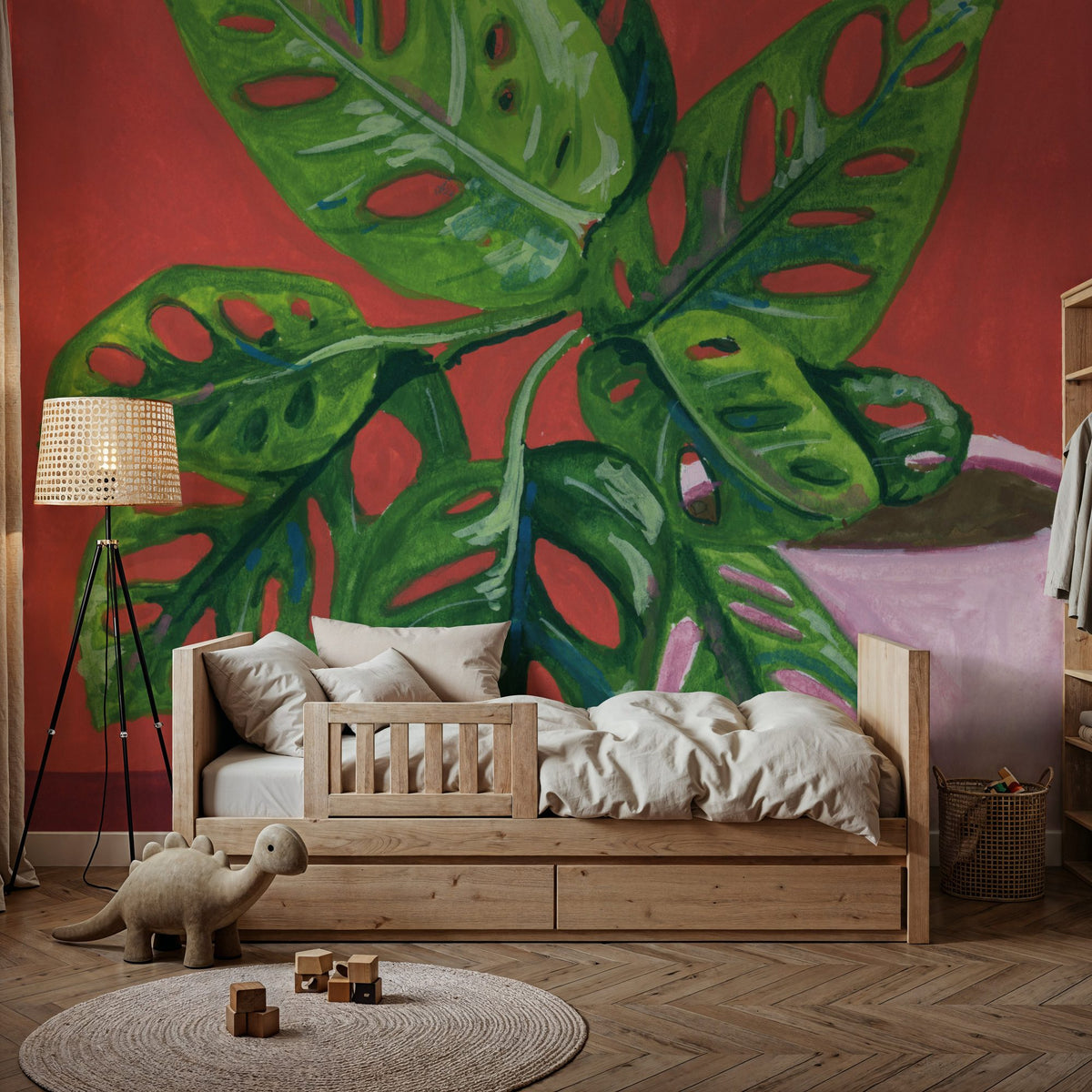 Monstera Study Mural Wallpaper - room preview 06