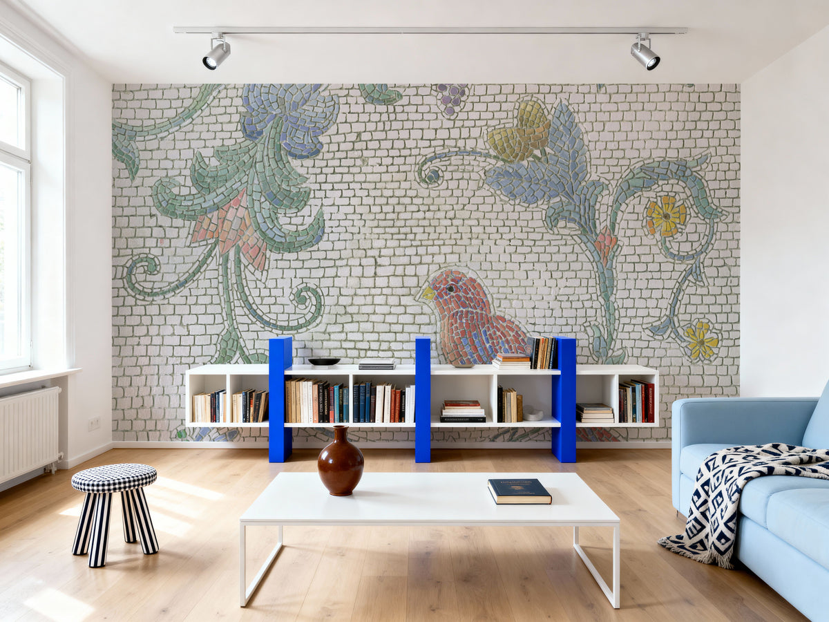 Mosaic Birds II Mural Wallpaper - room preview 06
