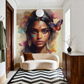 Watercolor Butterfly Woman Mural Wallpaper - room preview 06