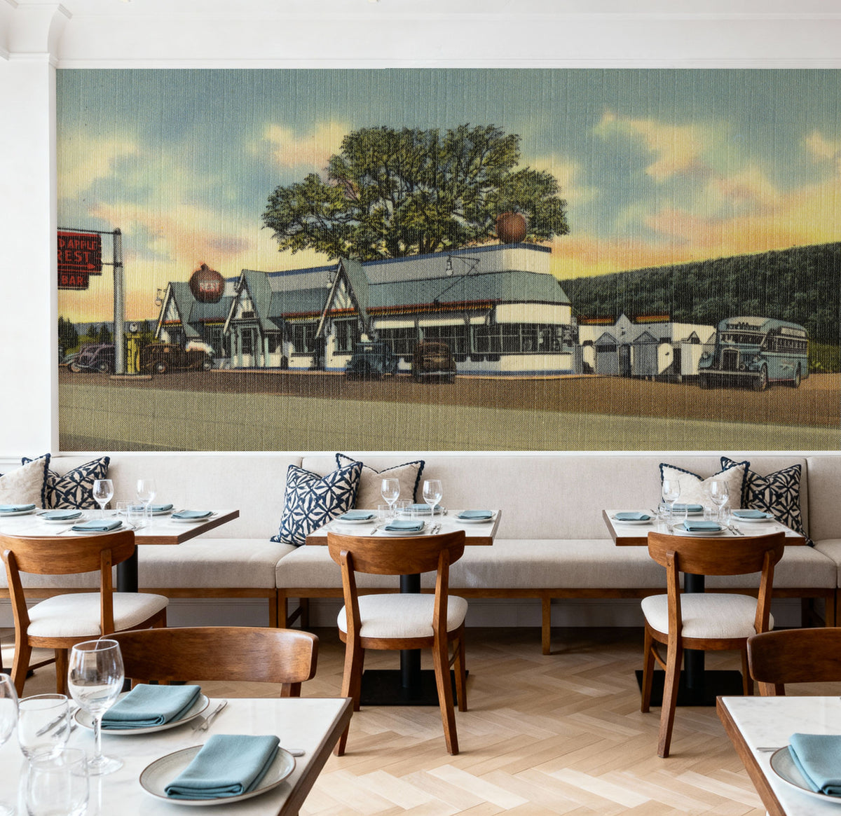 Greetings From Red Apple Rest Mural Wallpaper - room preview 06