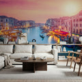 Grand Canal Sunset Pink Mural Wallpaper - room preview 06