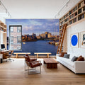 Boston Harbor Twilight Panorama Mural Wallpaper - room preview 06