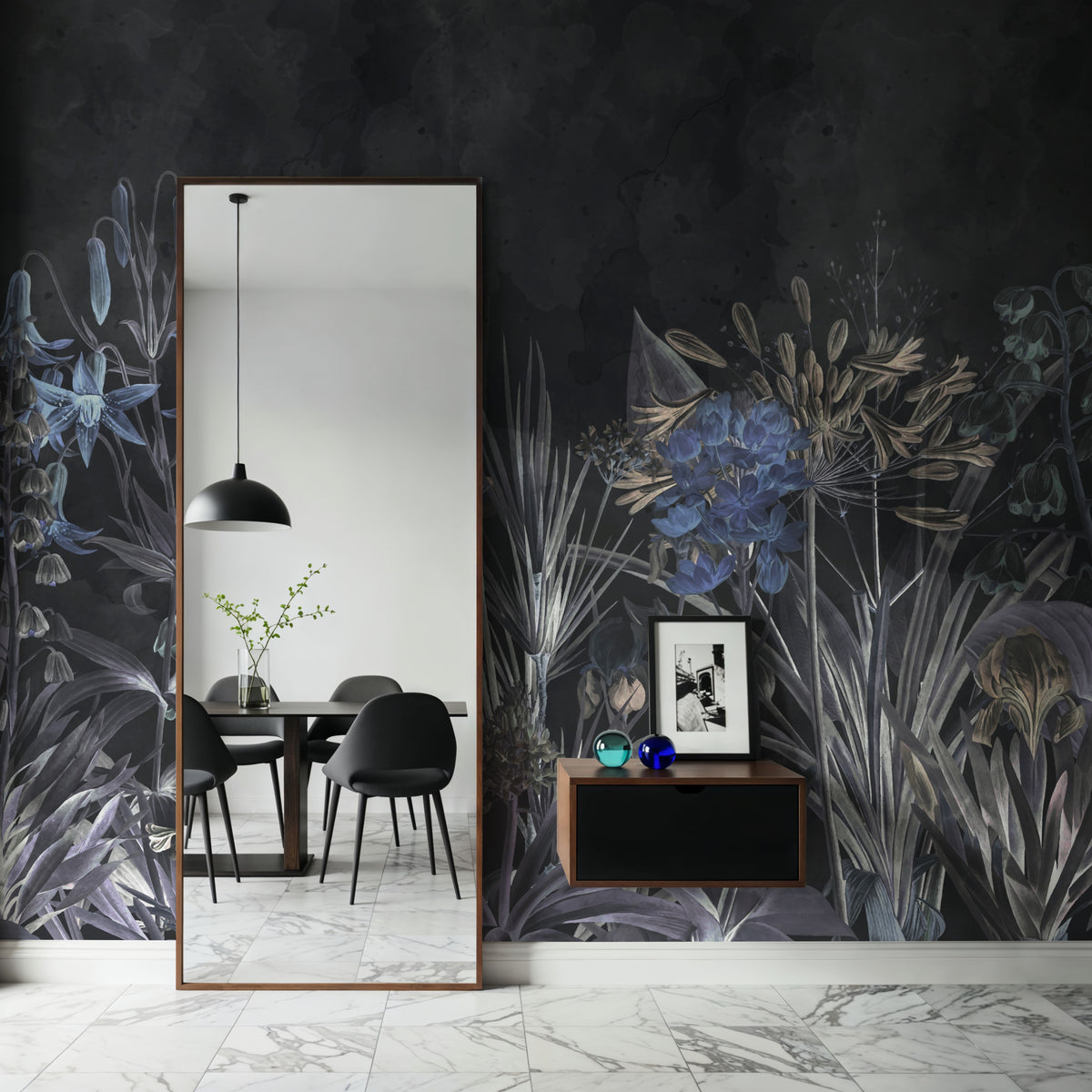 Field of Dreams Dark Blue Mural Wallpaper - room preview 06
