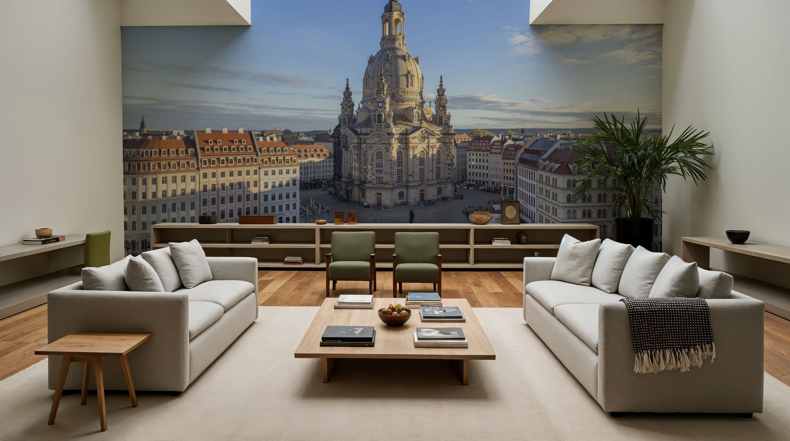 Cobbled Cathedral Plaza Mural Wallpaper