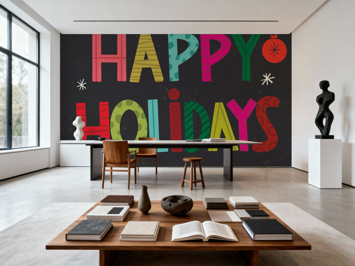Holiday Wishes I Mural Wallpaper - room preview 06