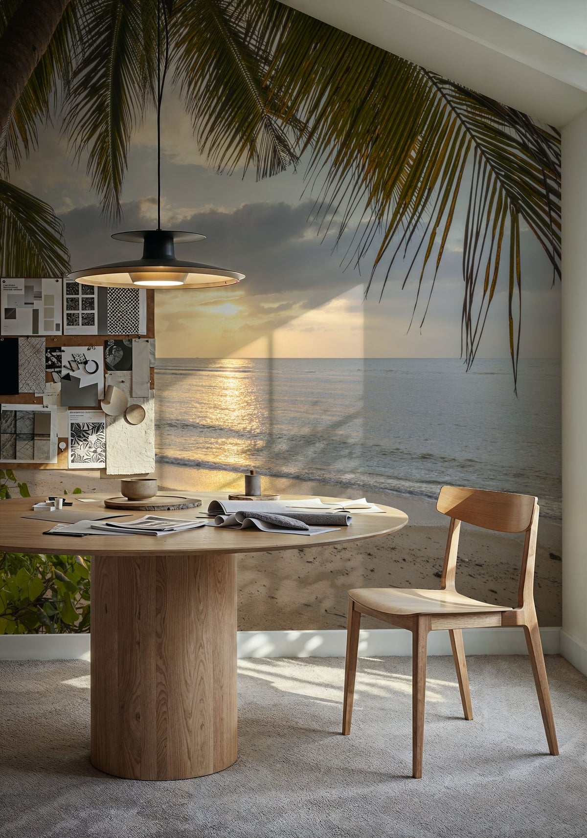 Golden Shore Sunrise Mural Wallpaper - room preview 06