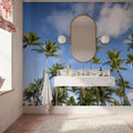 Strecthing Palm Trees Mural Wallpaper - room preview 06