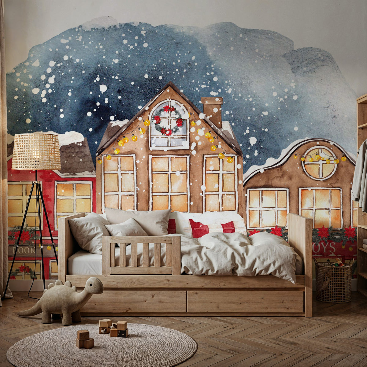 Christmas Down Town Mural Wallpaper - room preview 06