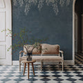 Welcome to Our Theatre, Dusty Prussian Blue Mural Wallpaper - room preview 06