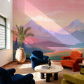 Pink Mountains Mural Wallpaper - room preview 06