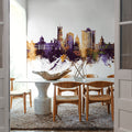 Kingston Canada Skyline Purple & Gold Mural Wallpaper - room preview 06