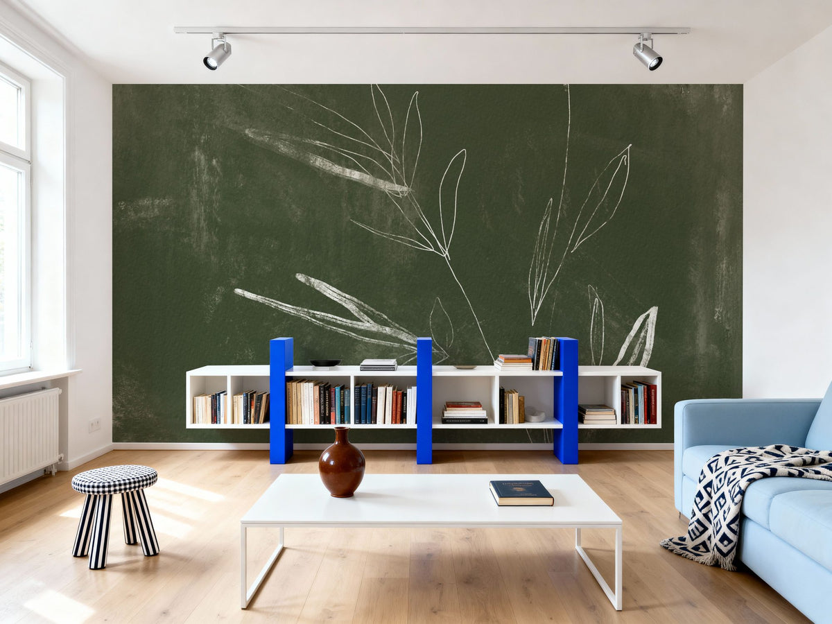 Leaf Lines II Mural Wallpaper - room preview 06
