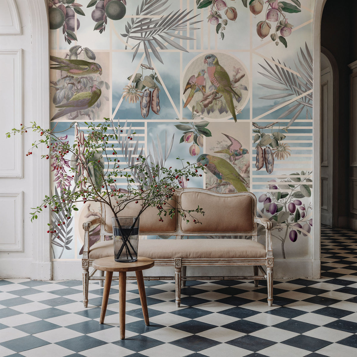 Parrots Study Mural Wallpaper - Edition 4 - room preview 06