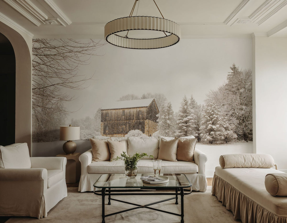 First Snow Mural Wallpaper - room preview 06