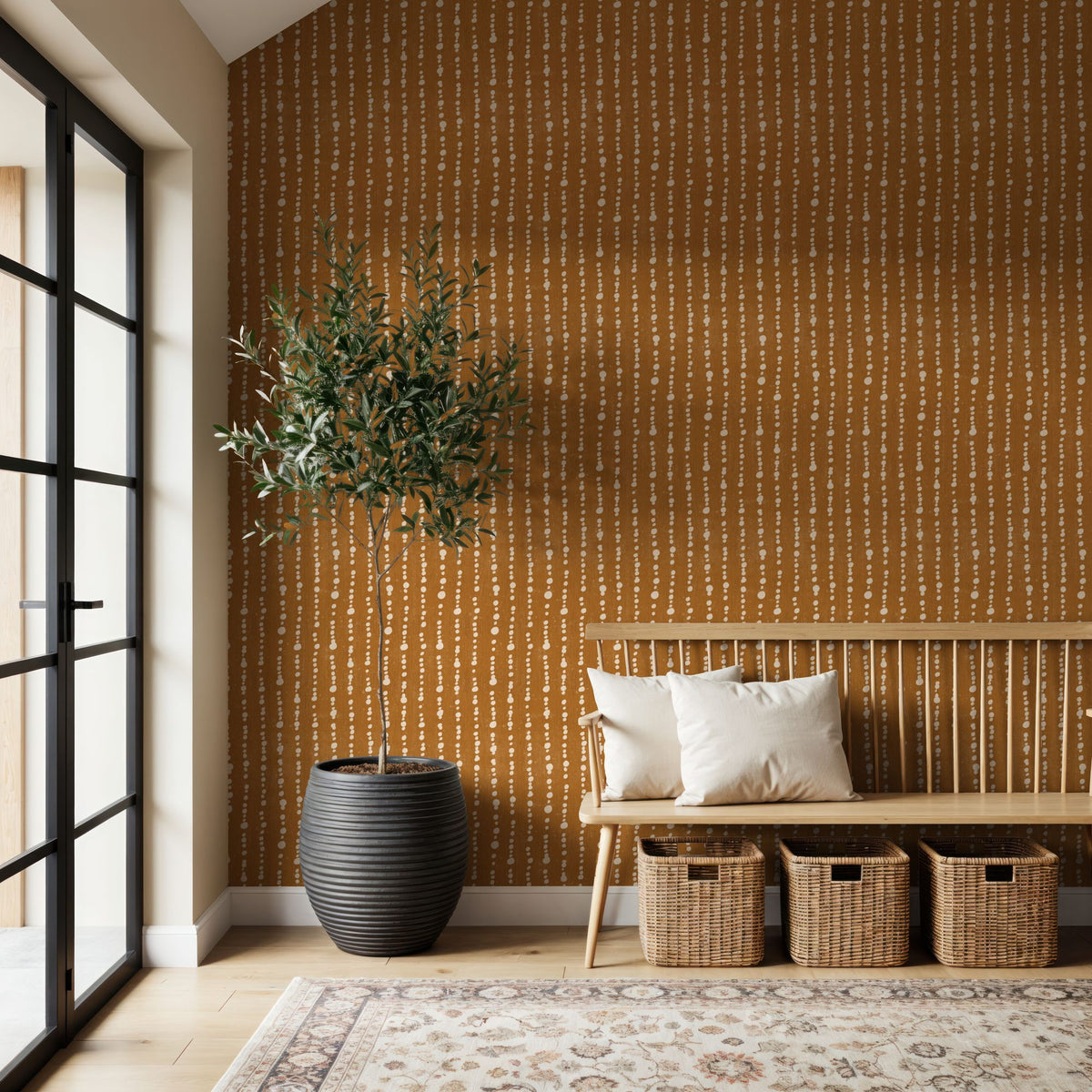 Woodland Drops Bronze Mural Wallpaper - room preview 06