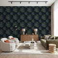 Mosses, Midnight Blue Mural Wallpaper - room preview 06