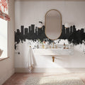 Seattle Skyline Black & White Mural Wallpaper - room preview 06