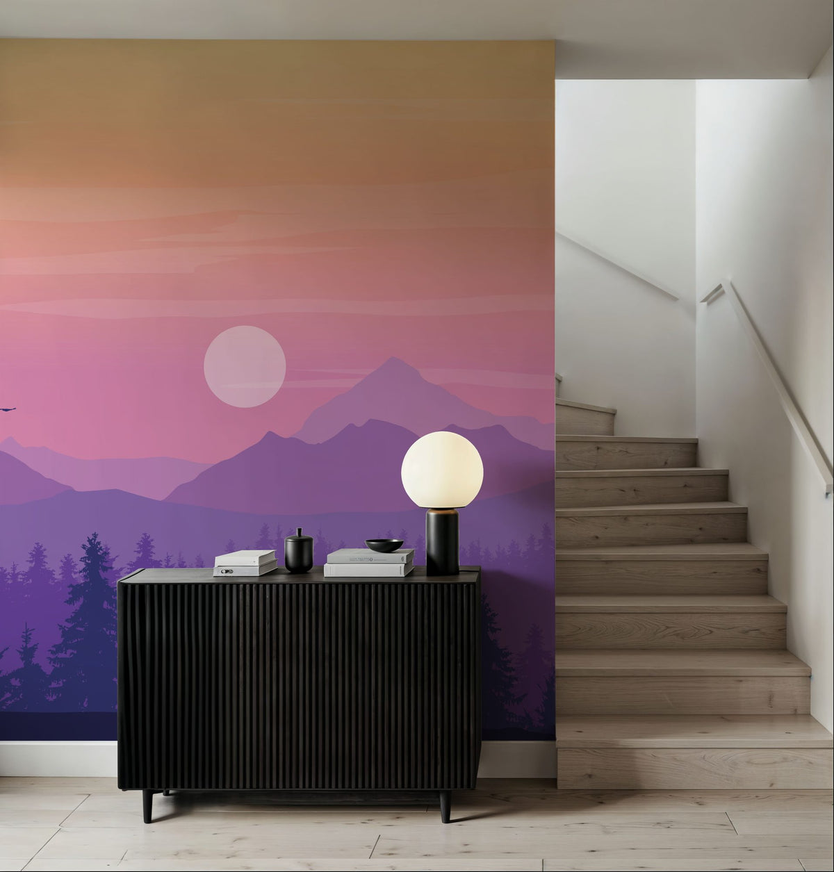 Purple Sky At Night Mural Wallpaper - room preview 06