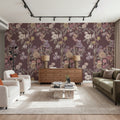 Floral Gaze, Dusty Rose Mural Wallpaper - room preview 06
