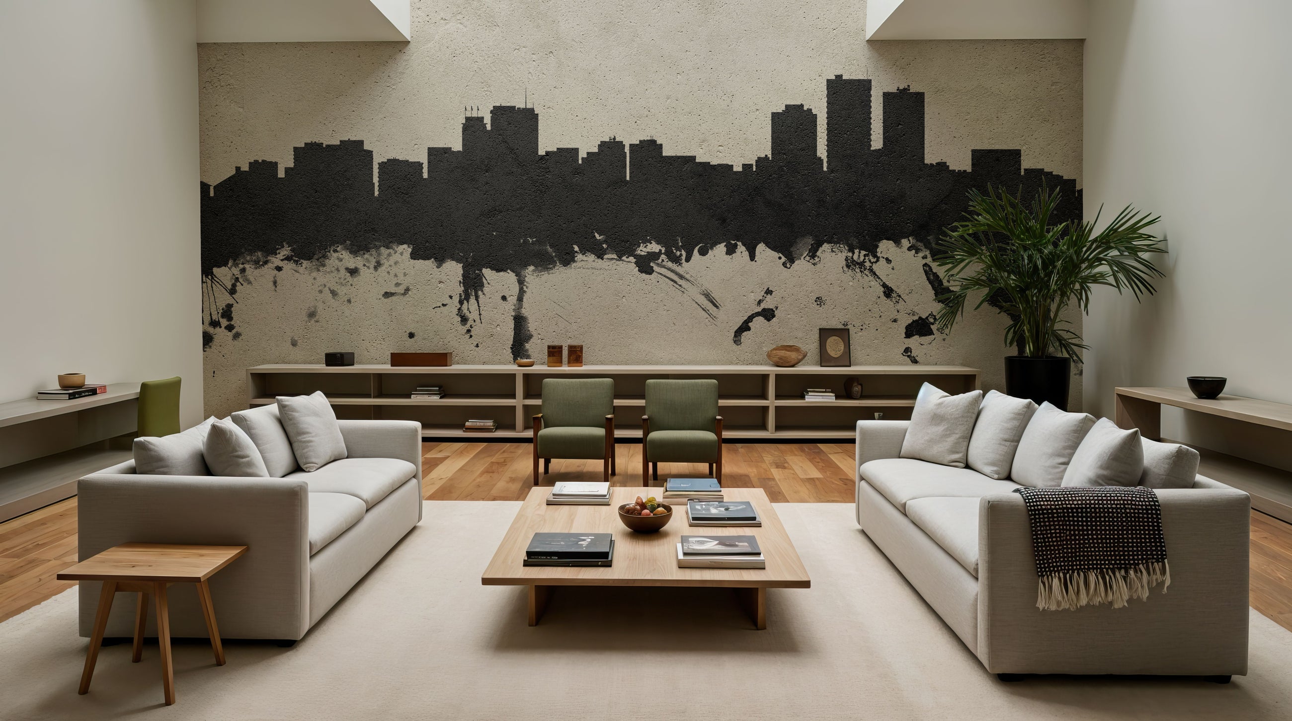 Anchorage Alaska Skyline Concrete Mural Wallpaper