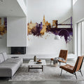 Umeå Skyline Purple & Gold Mural Wallpaper - room preview 06