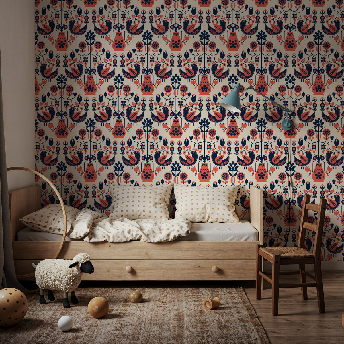 Dandi Scandi, Coral Mural Wallpaper - room preview 06