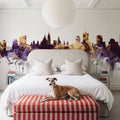 Ottowa Canada Skyline Purple & Gold Mural Wallpaper - room preview 06