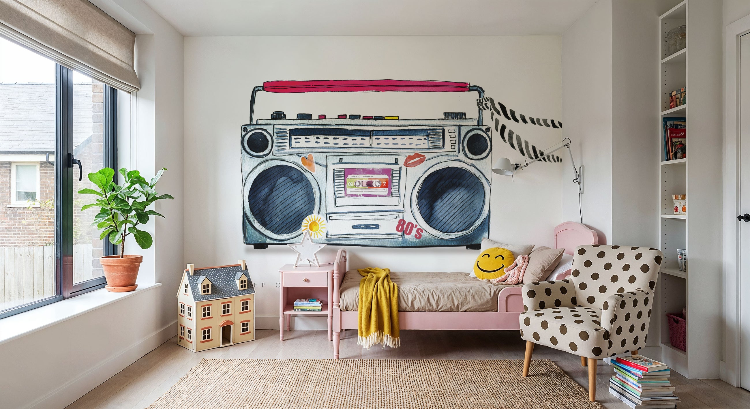Boombox Love Mural Wallpaper