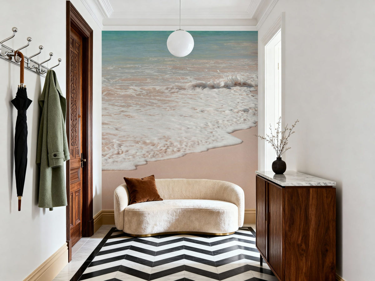 Pink Sand Shoreline Mural Wallpaper - room preview 06