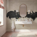 Cedar Falls Iowa Skyline Concrete Mural Wallpaper - room preview 06