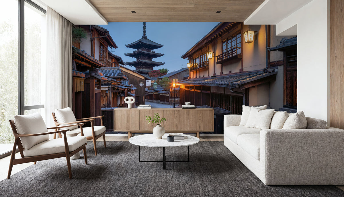 Yasaka Pagoda At Night Mural Wallpaper - room preview 06