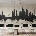 Frankfurt Skyline Concrete Mural Wallpaper - room preview 06