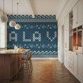 Coastal Cross Stitch II Mural Wallpaper - room preview 06