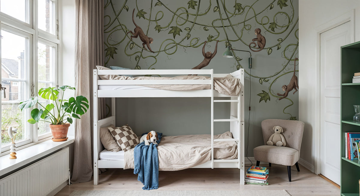 Monkey Jump, Laurel Mural Wallpaper - room preview 06