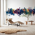 Isle of Wight England Skyline Blue & Bronze Mural Wallpaper - room preview 06