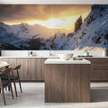 Sun Setting on Snow Mural Wallpaper - room preview 06