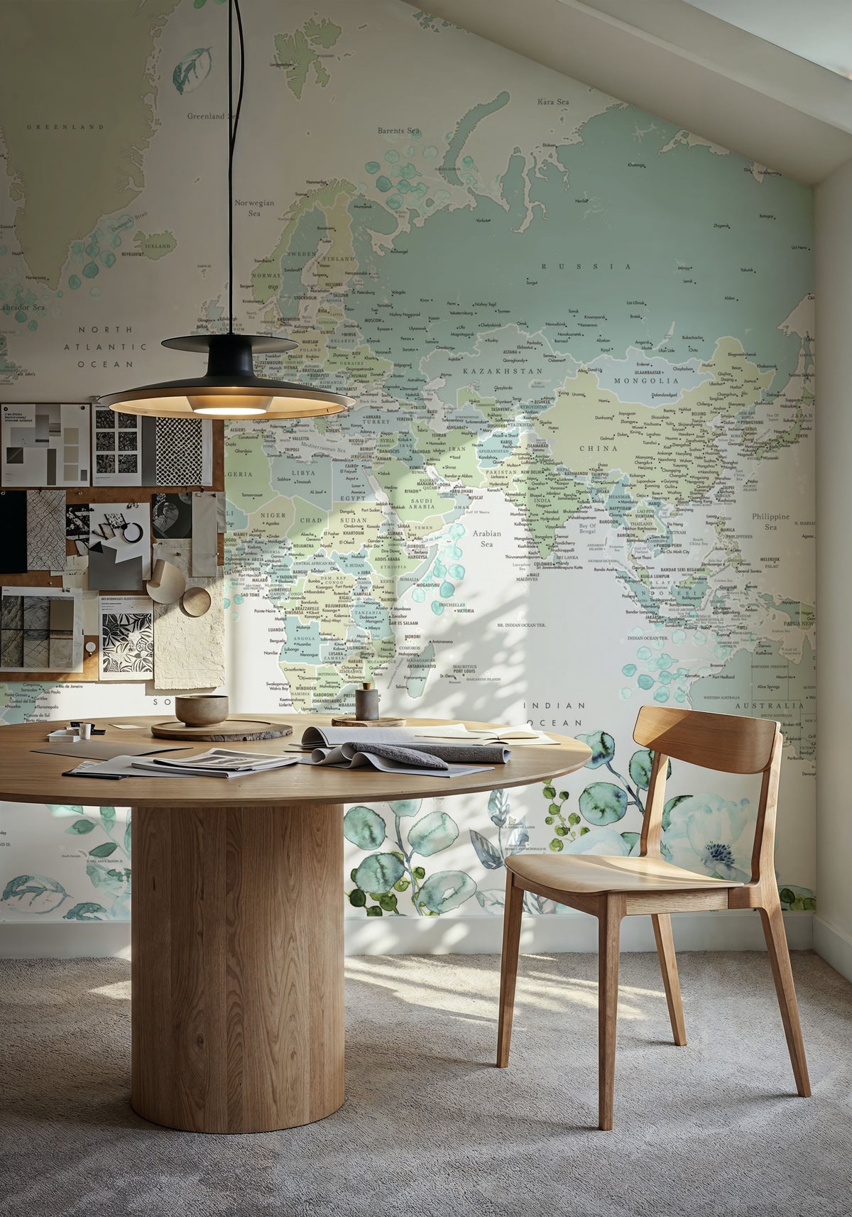 World Map Cities - Marie Mural Wallpaper - room preview 06