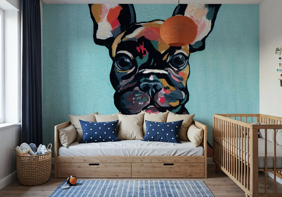 Stanley the French Bulldog Mural Wallpaper - room preview 06