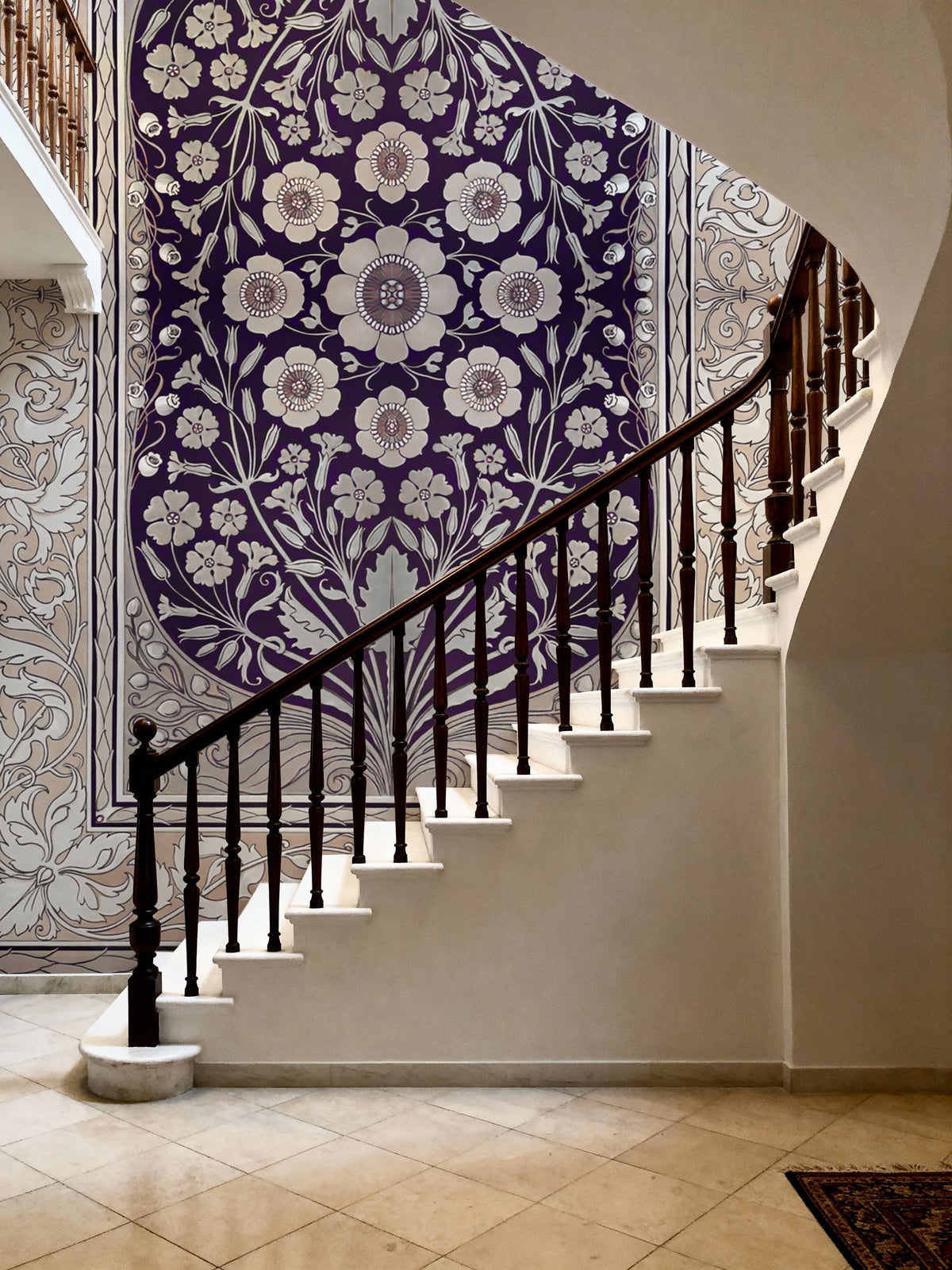 My Floral Dreams, Purple Mural Wallpaper - room preview 06