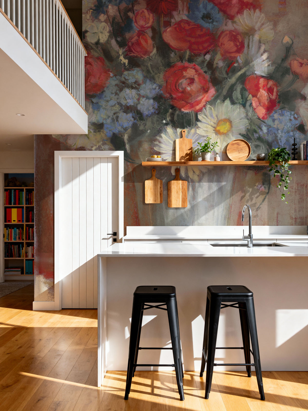 Vase of Flowers Patriotic Mural Wallpaper - room preview 06